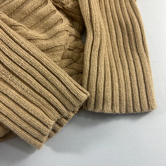 Chicos Womens Size 2 Large Tan Open Front Cardigan Fountain Cable Knit Draped - Picture 6 of 7